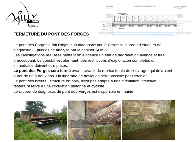 Fermeture pont des Forges